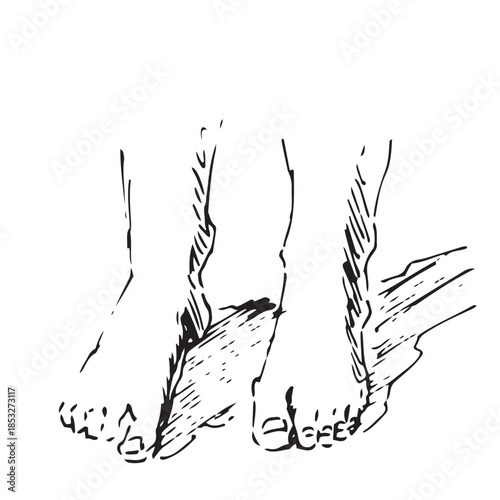 Standing on Outer Edges of Feet Supination Exercise Drawing