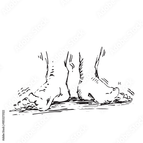 Toe Scrunching and Gripping Rehabilitation Movement Sket