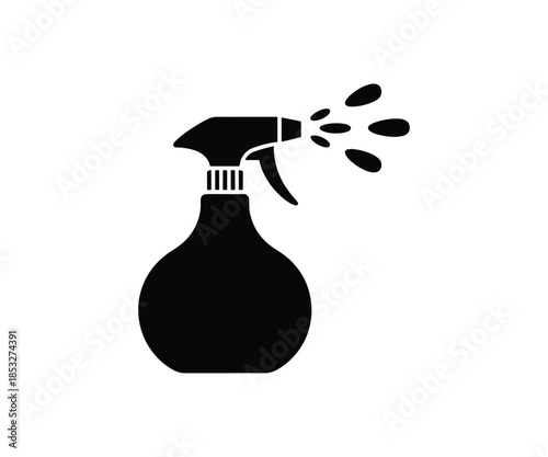 Cleaning spray bottle icon vector, Minimalist disinfectant cleaner design