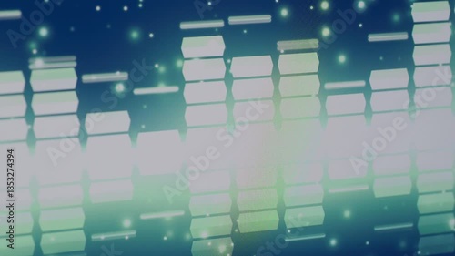 Sound Equalizer. Digital music or sound wave footage. Audio waveform equalizer scale on black loop animation. Color music equalizer abstract. Gradient spectrum bar graph. Wave Glowing Pulsing dancing