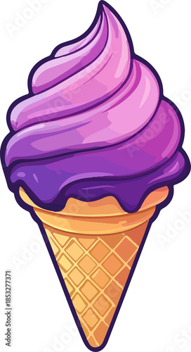 purple ice cream cone illustration