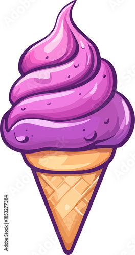 purple ice cream cone illustration