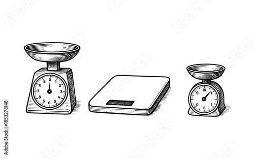 Vintage and modern weighing scales: classic meets contemporary design