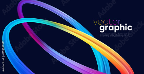 Colorful Neon Loops Bring Energy and Motion. Abstract Ribbon Orbits Create Modern Design Flair. Dynamic Gradient Rings For Creative Projects, vector illustration background.