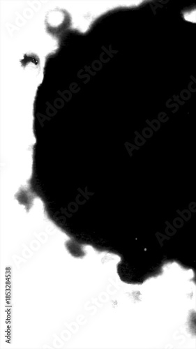 Organic Ink Drops on White