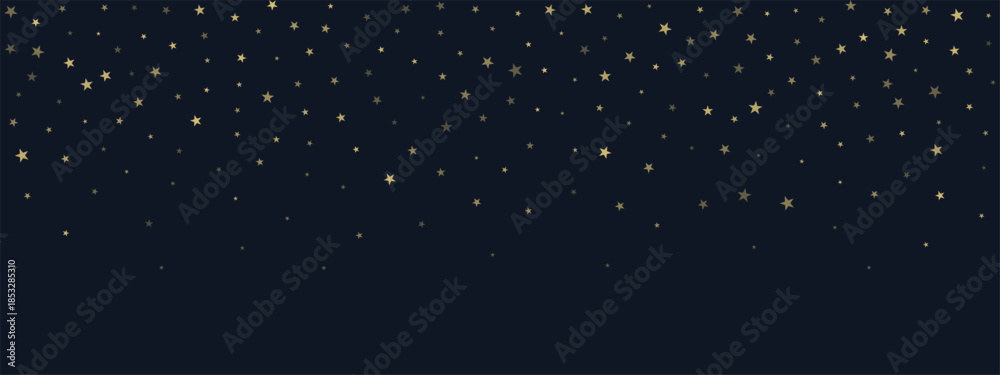 Fototapeta premium Silver stars vector background, sparkling Christmas confetti falling. Magic shining flying stars glitter sparkle border