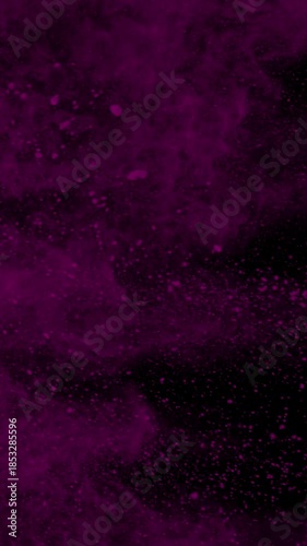 Powder Exploding and Falling on Black Background