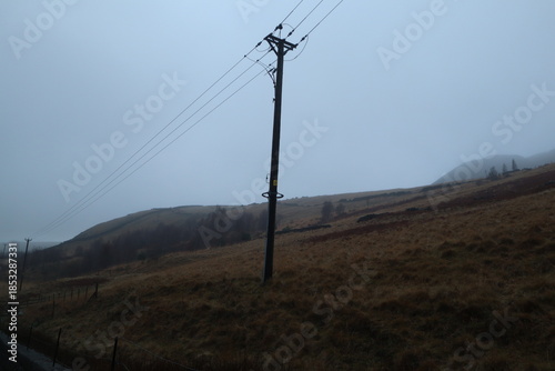 Power line in Mist