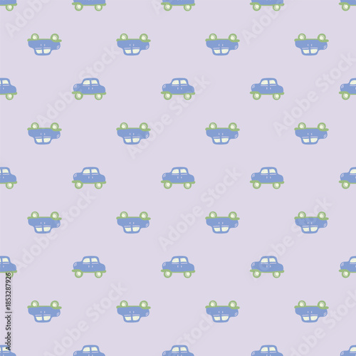 A seamless festive background with automobiles combines tradition with minimalist style. 