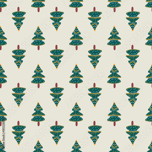 A minimalist holiday pattern repeats classic Christmas motifs. Calm elegance and seasonal warmth.