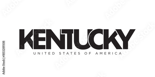 Kentucky, USA typography slogan design. America logo with graphic city lettering for print and web.