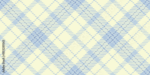 Realistic vector texture plaid, paper seamless fabric textile. Dog tooth check tartan pattern background in light goldenrod yellow and light steel blue colors.