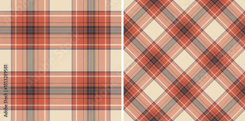 Background textile fabric of seamless texture check with a vector pattern tartan plaid. Set in winter colors. Scrapbook ideas for creative projects.