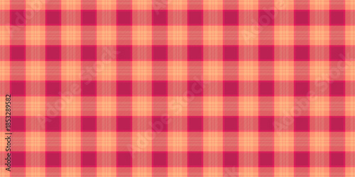 Multicolor texture fabric seamless, party check textile vector. Summertime plaid background pattern tartan in red and temptation colors.