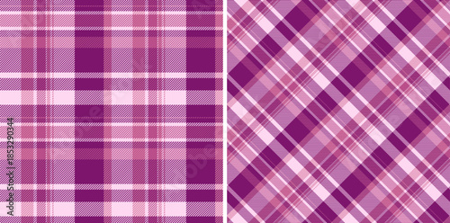Vector plaid textile of seamless background tartan with a check texture fabric pattern. Set in wedding colors of buffalo fashion for a rustic look.