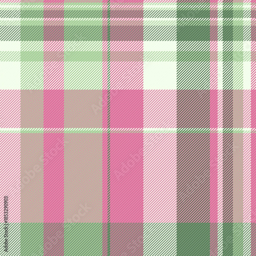 Indian fabric textile background, relief pattern tartan seamless. Heritage check plaid texture vector in light and pink colors.