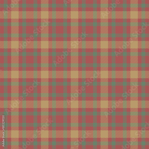 Folklore seamless tartan fabric, diverse texture textile check. Business background plaid vector pattern in red and pastel colors.