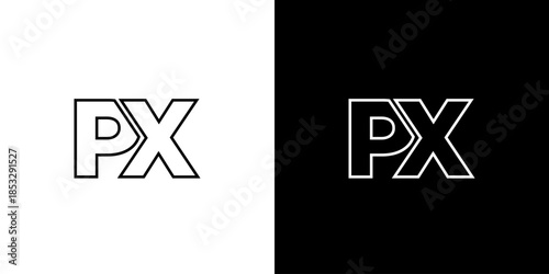 Letter P and X, PX logo design template. Minimal monogram initial based logotype.