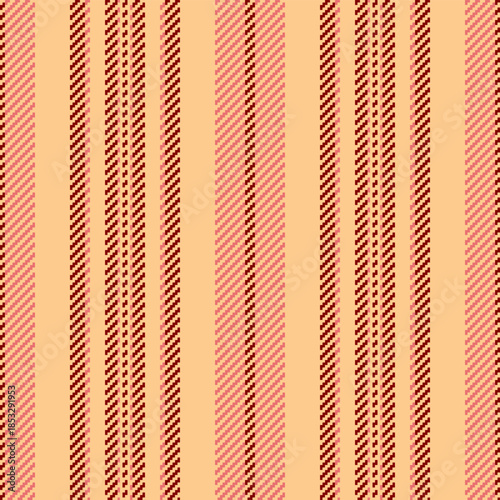 Pelax lines stripe vertical, new year pattern texture fabric. Tillow background vector textile seamless in orange and red colors.