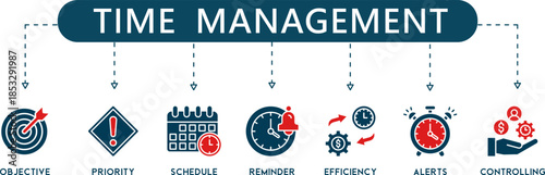 TimeFlow Pro Productivity and Efficiency Management Infographic Icons (7+ Vector Time Optimization Symbols)