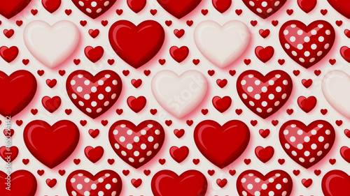 Colorful hearts in playful pattern create a festive atmosphere ideal for celebrations of love and friendship across various occasions