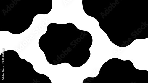 Abstract Black and White Cow Pattern, Iconic Animal Print for Fashion and Design Projects