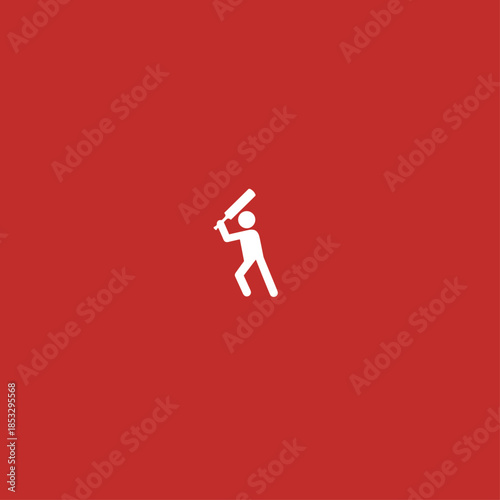 Cricket player icon flat vector design