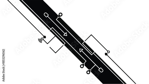 Technical drawing blueprint architecture engineering diagram with lines shapes and symbols on white background for design construction planning