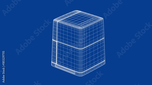 3D wire-frame model of electric air fryer