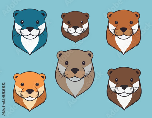 otter, head, animal mascot illustration,