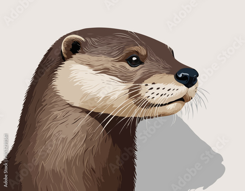 otter, head, animal mascot illustration,