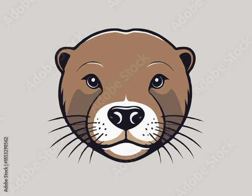 otter, head, animal mascot illustration,