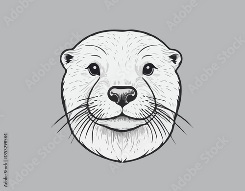 otter, head, animal mascot illustration,