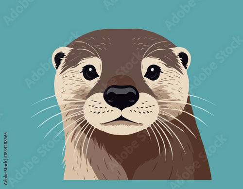 otter, head, animal mascot illustration,