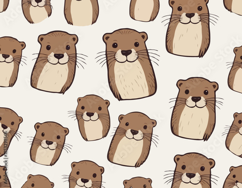 otter, head, animal mascot illustration,