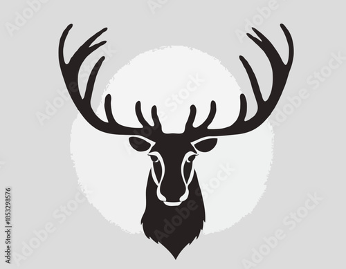 moose, reindeer, deer, antler head, animal mascot illustration