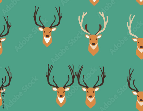 moose, reindeer, deer, antler head, animal mascot illustration
