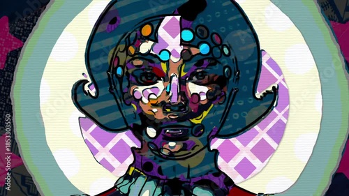 Hand Draw of Stylized Portrait of Fashionable Individuals in Retro Pop Art Style