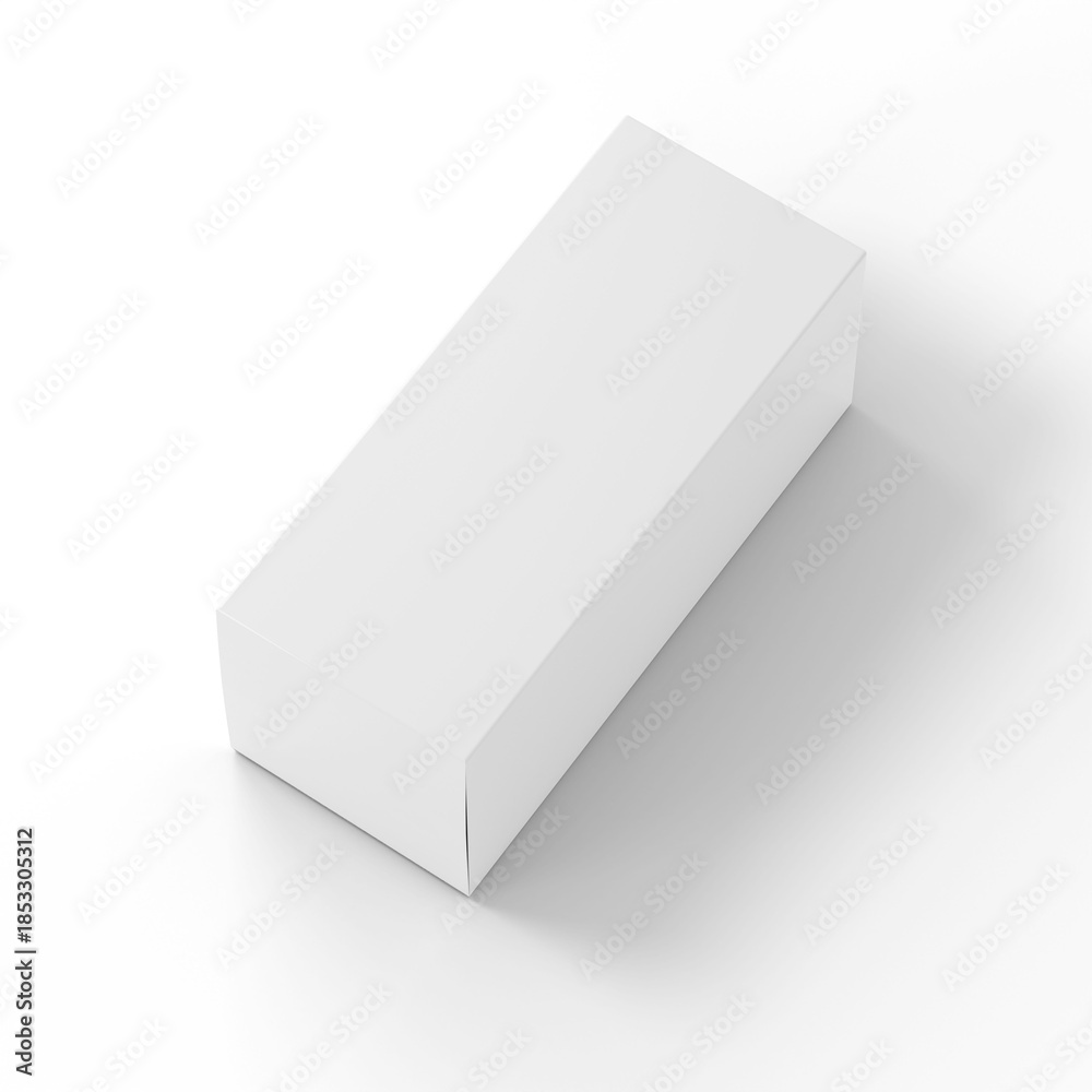 Fototapeta premium Paper box mockup black and white 3d rendering on transparent background