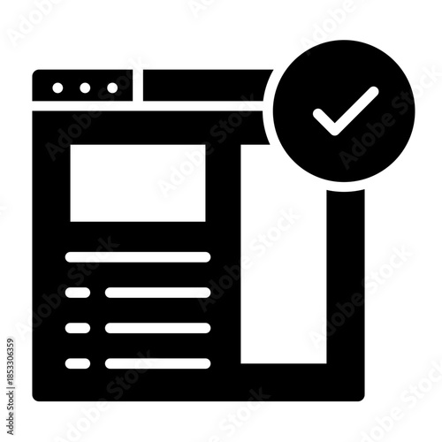 secure website glyph icon. site protection. ensures safe browsing. Online platform