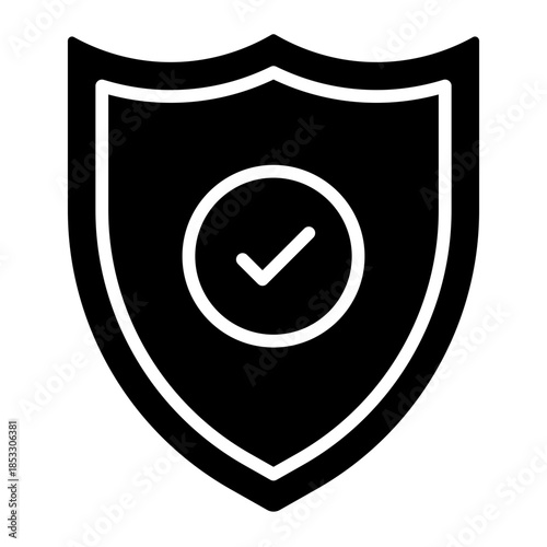 secure glyph icon. shield protection. Safety status. used in security protection systems