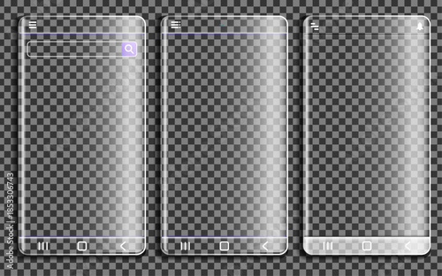 Wallpaper Mural Glassmorphism Mobile App Template UI Design Vector. Mobile Screen. Torontodigital.ca