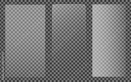 Glassmorphism Transparent Rounded Panels and UI Cards Set