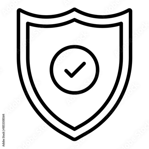 secure outline icon. shield protection. Safety status. used in security protection systems