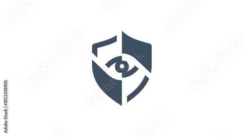 Eye icon with shield representing digital security and privacy protection
