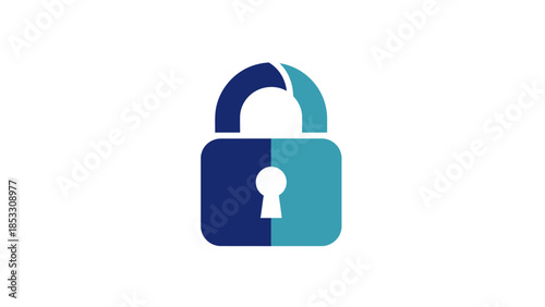 Dual-tone blue padlock icon symbolizing security and unlocked access