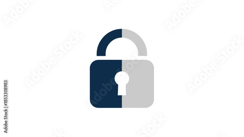 Half unlocked secure padlock icon representing data privacy