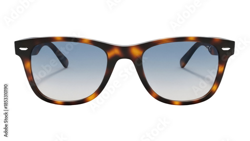 Photos Tortoiseshell sunglasses with blue gradient lenses isolated PNG, stylish eyewear