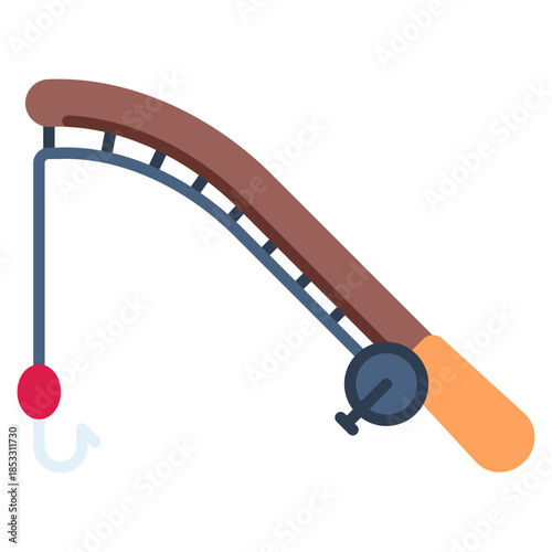 Fishing Rod vector icon. Adventure icon flat style. perfect use for logo, presentation, website, and more. modern icon design color style 