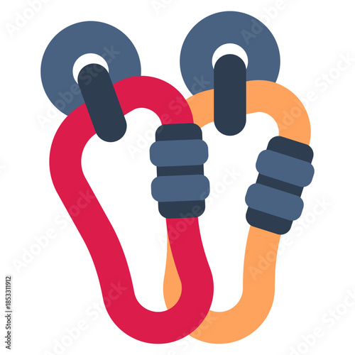 Carabiner vector icon. Adventure icon flat style. perfect use for logo, presentation, website, and more. modern icon design color style  